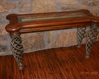 Iron and wood entry table