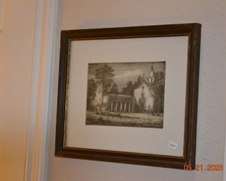 MB Max Cole dry point etching print