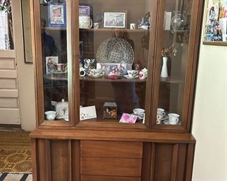 Dining rm: 60s modern China cabinet 