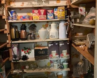 Canning supplies, vintage kitchenware