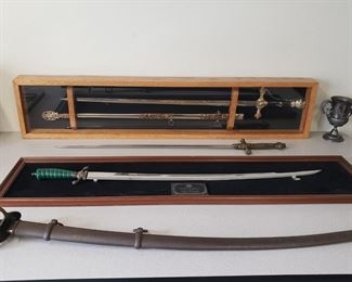 Replica of George Washington's Great Battle Sword 
Sword replica and sheath in shadow box