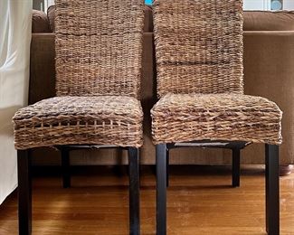 (2) Woven Seagrass Chairs