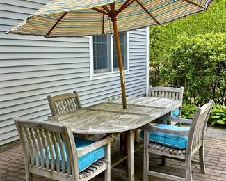 Jordan's Casual Table, 4 Armchairs & Umbrella
