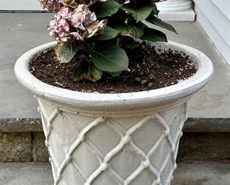 Woven Planter with Hydrangea
