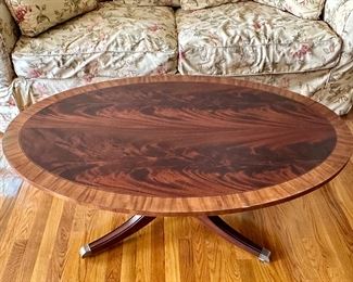 Ethan Allen Coffee Table with Brass Casters