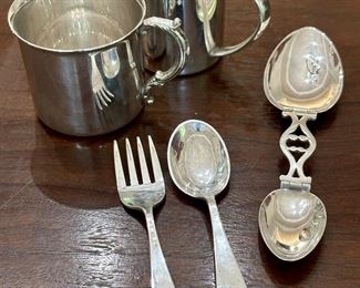 Sterling Silver Cups, Fork & Spoons - Shreve, Crump & Low and Lunt