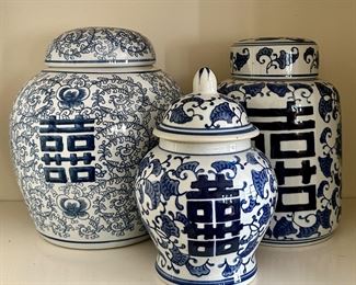 Blue & White Ginger & Temple Jars
