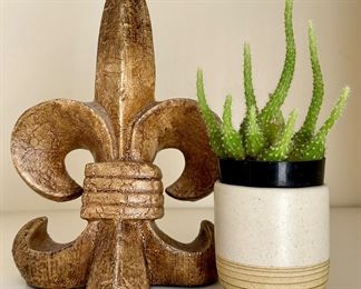 Fleur de Lis Decor & Cactus Plant
