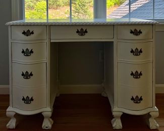 Vintage Painted Desk with Claw on Ball Feet
