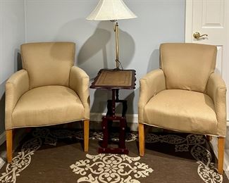 (2) Armchairs & Table Floor Lamp