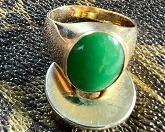 14K Ring with Green Stone