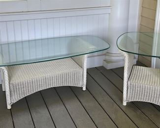 Lloyd Flanders Coffee Table (left) Lloyd Flanders Side Table (right)