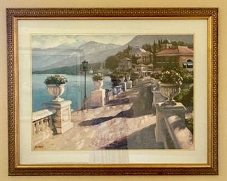"Vista Riviera" Lithograph, Signed Howard Behrens