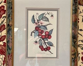 "Cherries" Lithograph, Signed 352/1950