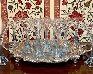 (12) Bombay Co. Sapphire Martini Glasses
