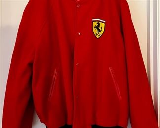 Vintage Red Ferrari Wool Letterman Jacket