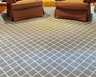 Stark Carpet (blue & white) - Approx. 12' x 14'