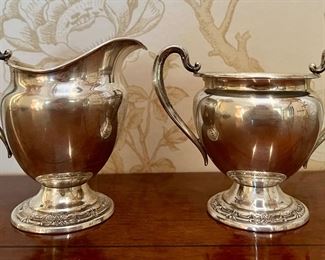 International Silver Co. "Wild Rose" Creamer & Sugar