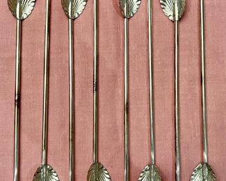 (8) Sterling Silver Sipping Straw Spoons
