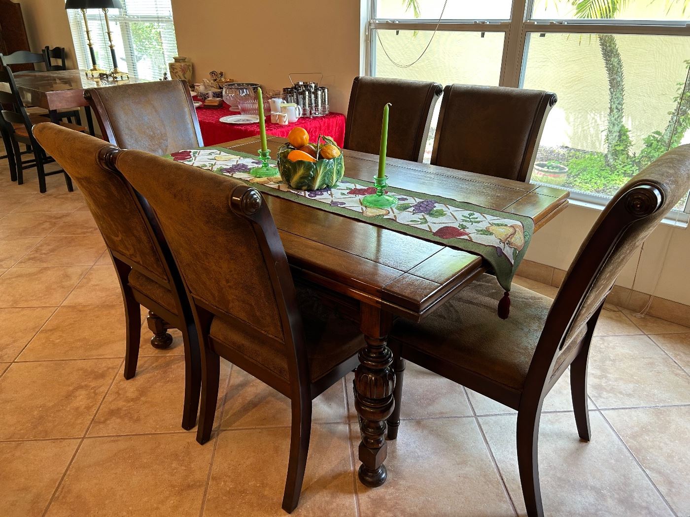 Refectory Table with built in leaves, circa 1960