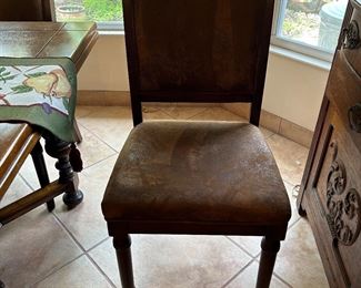 6 Dining Chairs, Suede type seats and backs