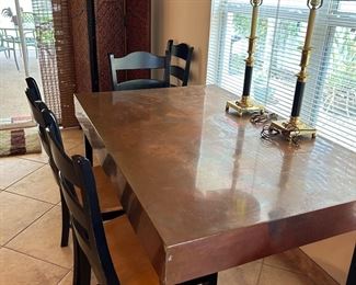 Dining Table with Copper Top 