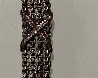 David Yurman 4-row pave diamond X bracelet