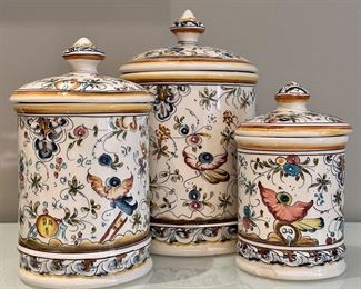 Set of 3 Lidded Canisters from Portugal