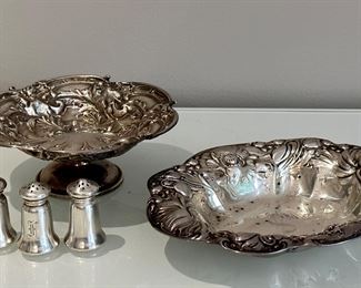 Sterling Silver Salt & Pepper Shakes & Bowls
