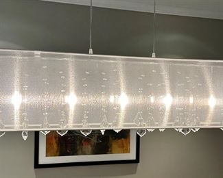Crystal Chandelier with Gauze Shade