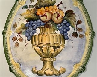 Hand Painted Italian Wall Plaque, Signed