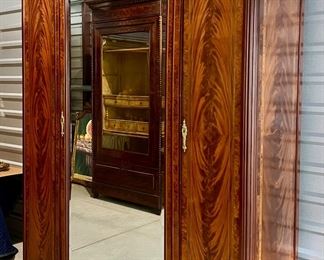 Absolutely Exceptional Antique Mirrored Armoire