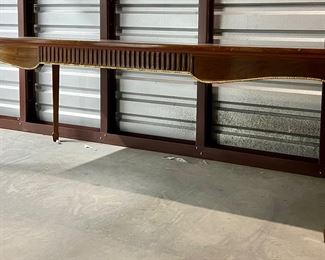 Extra Long Vintage Console Table with Gold Accents