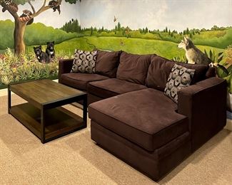 May Furniture Microsuede Sectional Sofa