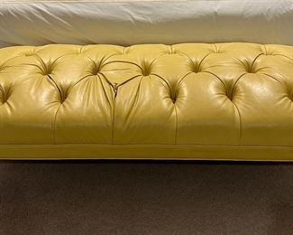 Mitchell Gold & Bob Williams Leather Bench with Lucite Legs