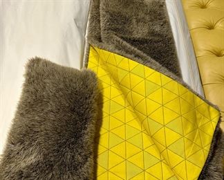 Roche Bobois Faux Fur Blanket & Pillow