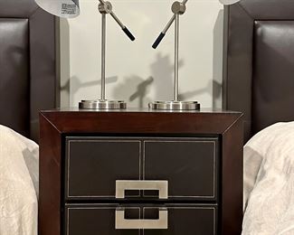 (2) Faux Leather Nightstands