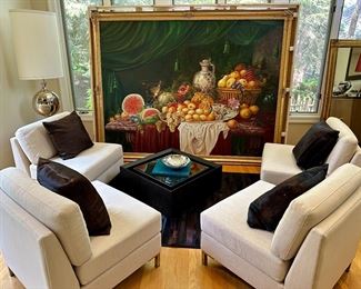 Enormous Fruit Still Life Oil on Canvas Painting - with frame, includes crate - 8'7" x 6'6"