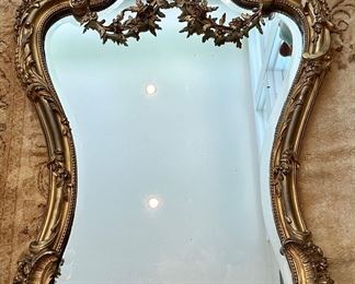 Ornate Antique Gold Gilt Mirror