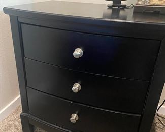 3 drawer black side table