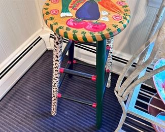 Cute hand painted stool.