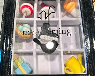 Nora Fleming minis (10 altogether) plus carrying case, selling as a lot.