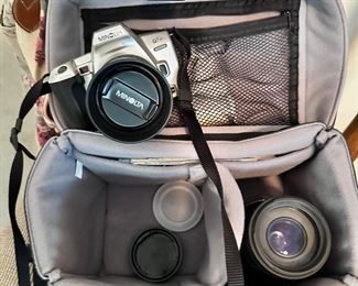 Minolta camera and case.