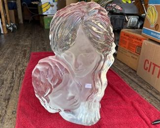Acrylic Bust of Mother with Child, 17h x 12w x 5d 122/250 by Yaacov Heller (born 1941) is an Israeli-American sculptor and jewelry designer based in Boca Raton, Florida, who is known for his sculptures of Biblical themes.
