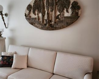 Beautiful sofa and dimensional wall art