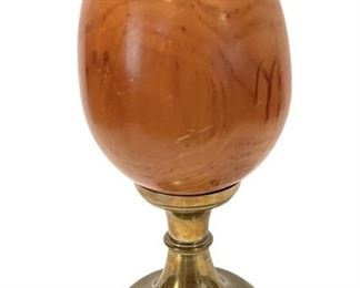 Wood Egg on a Brass Stand