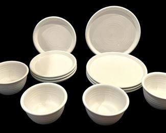 White Crate Barrel Dinner Set