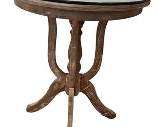 Wood Table with Glass Top