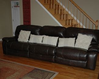 Leather sofa with dual electric recliners!