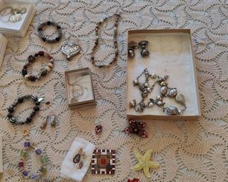 bracelet and broaches